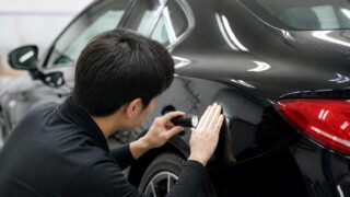 中古車にプロテクションフィルムを施工する前の塗装確認